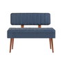 Hanah Home Banco 1048 - 1 Nogal y Azul Oscuro Tablero de Partículas Recubierto de Melamina 110x82.5x40cm